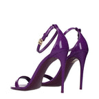 Dolce & Gabbana Purple Leather Stiletto Heel Sandals