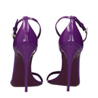 Dolce & Gabbana Purple Leather Stiletto Heel Sandals