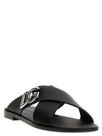 Dolce & Gabbana Black Calfskin Slides