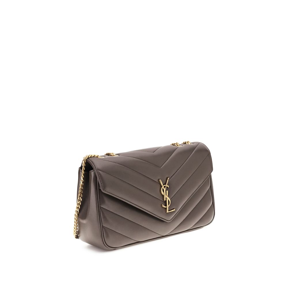 Saint Laurent Gray Lamb Ovis Aries Shoulder Bag