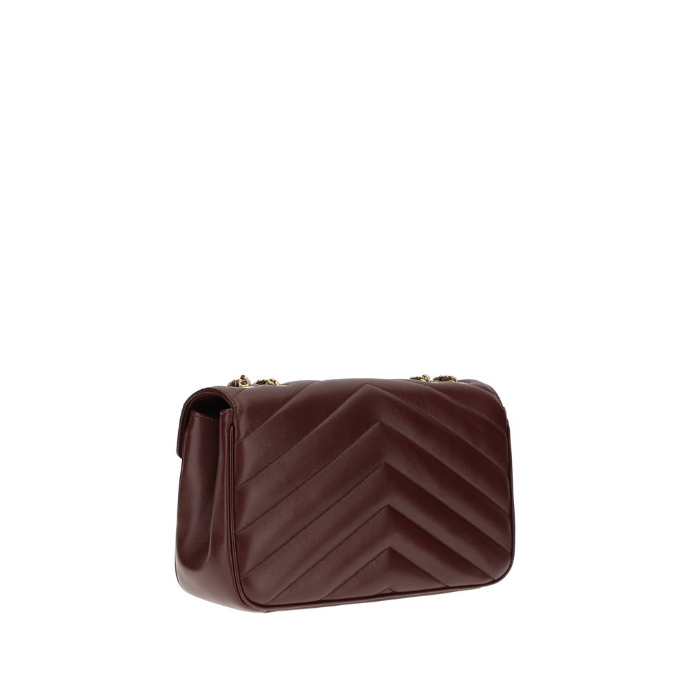Saint Laurent Bordeaux Lamb Ovis Aries Shoulder Bag