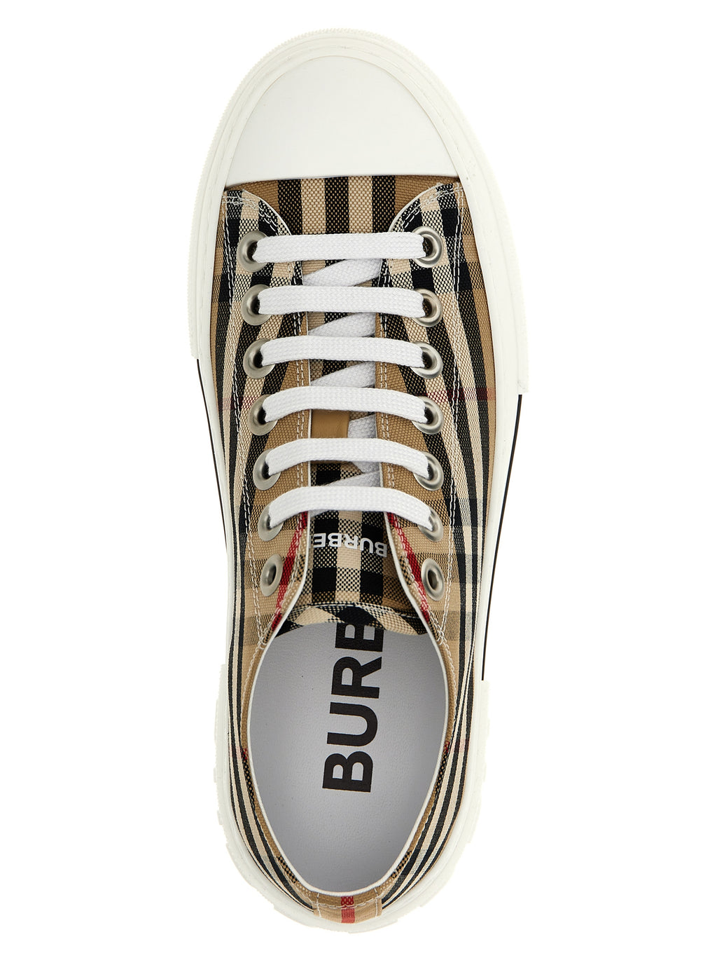 Burberry Beige Cotton Low Top Sneakers