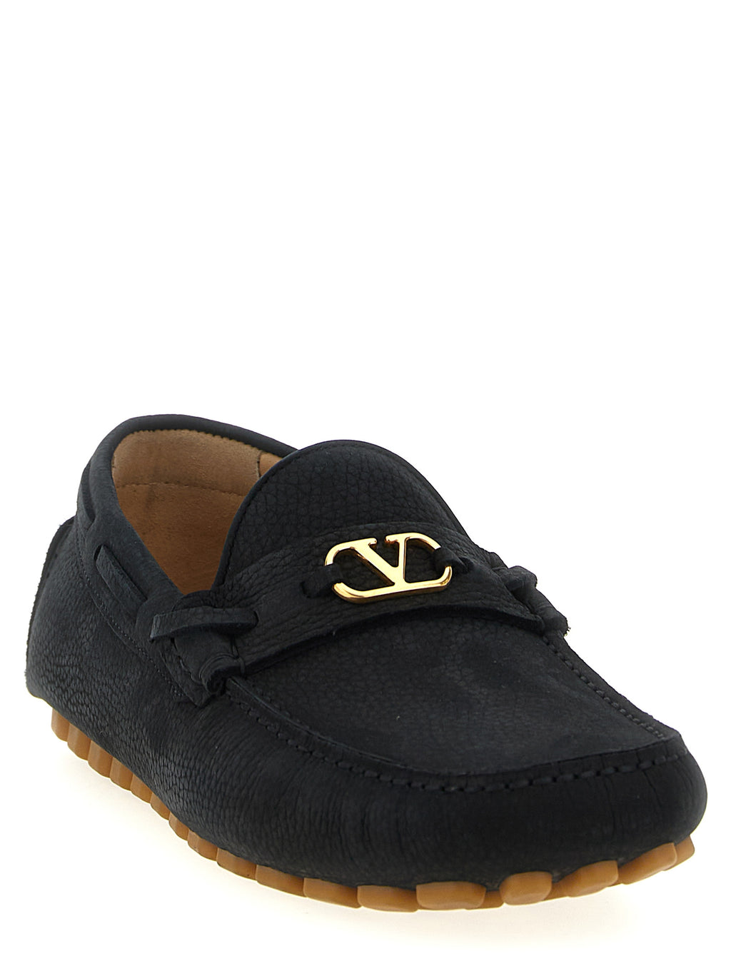Valentino Garavani Black Calfskin Slip-On Loafers