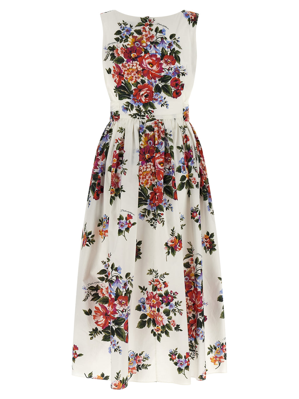 Dolce & Gabbana White Cotton Midi Dress