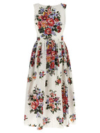 Dolce & Gabbana White Cotton Midi Dress