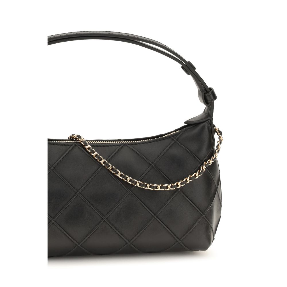 Tory Burch Black Lamb Ovis Aries Clutch Bag