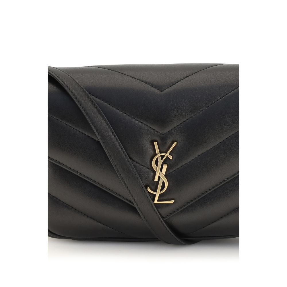 Saint Laurent Black Lamb Ovis Aries Shoulder Bag