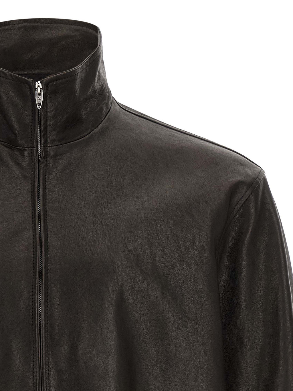 Valentino Garavani Black Calfskin Leather Jacket