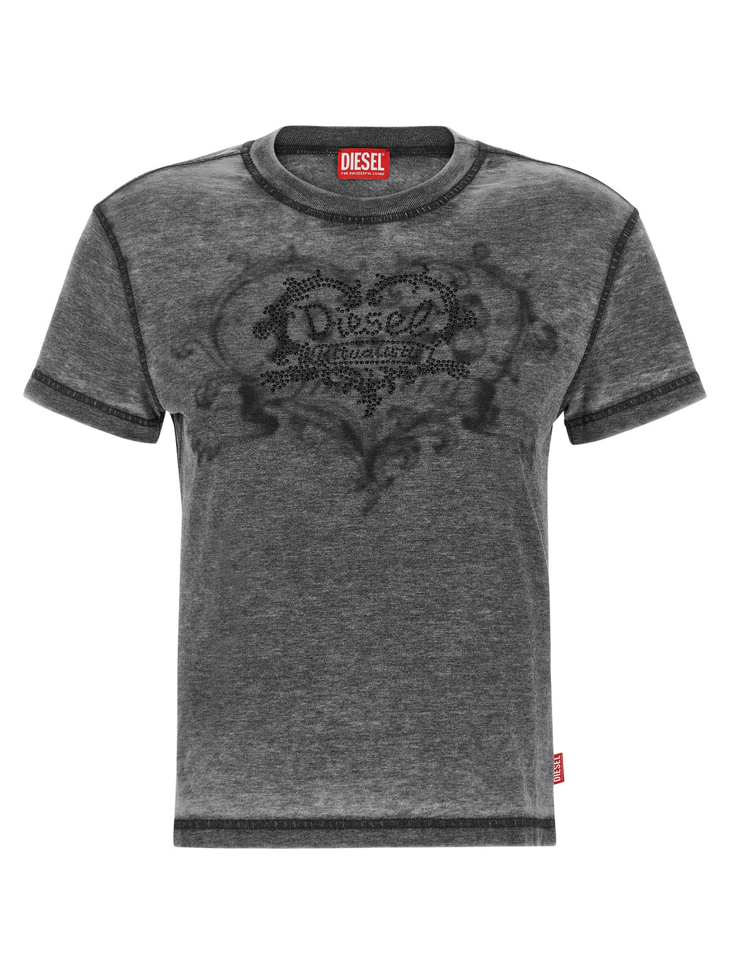 Diesel Gray Polyester T-Shirt