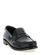 Saint Laurent Black Calfskin Slip-On Loafers