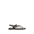 Chloé Black Calf Leather Bos Taurus Flat Sandals