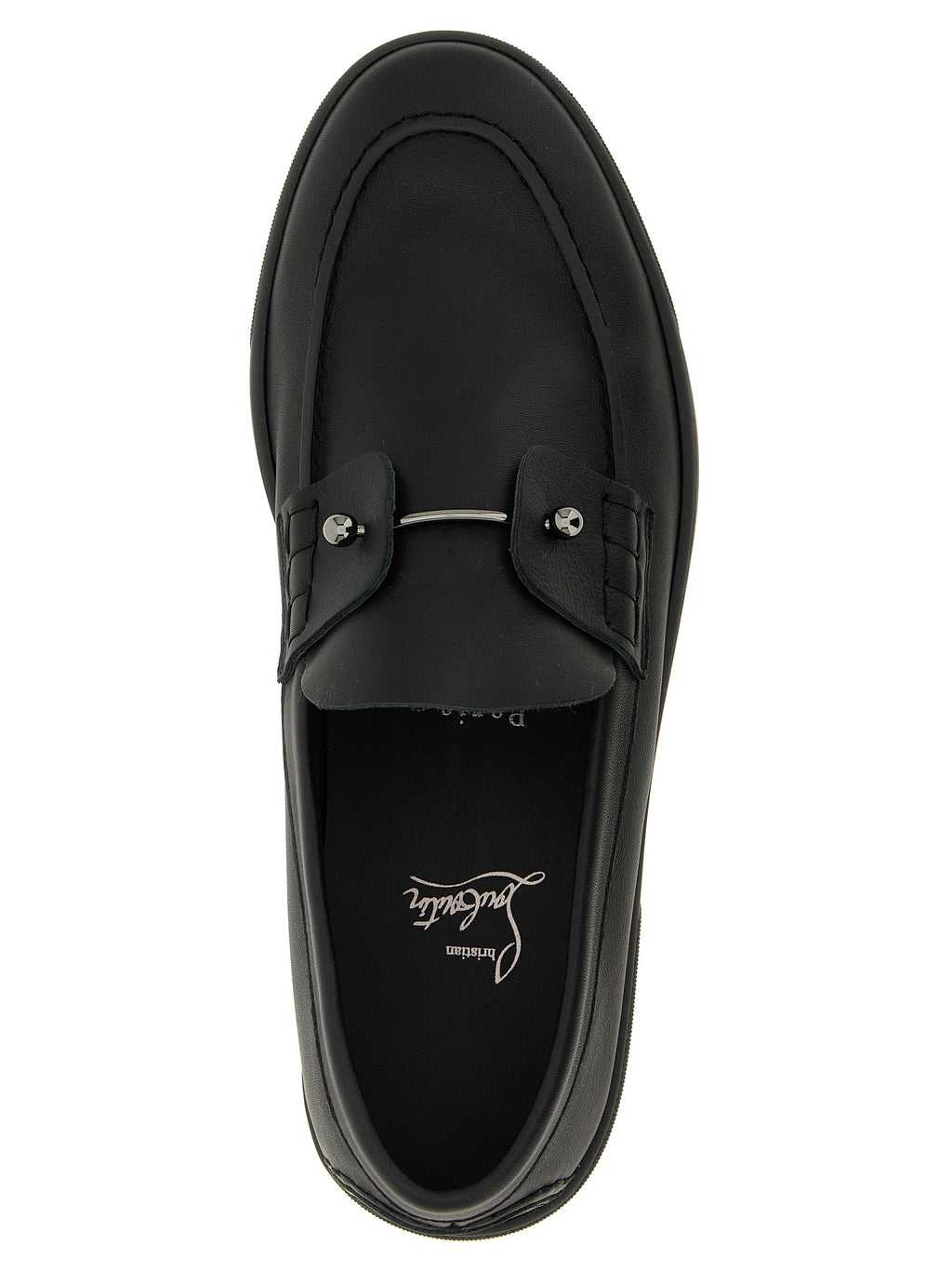 Christian Louboutin Black Calfskin Slip-On Loafers