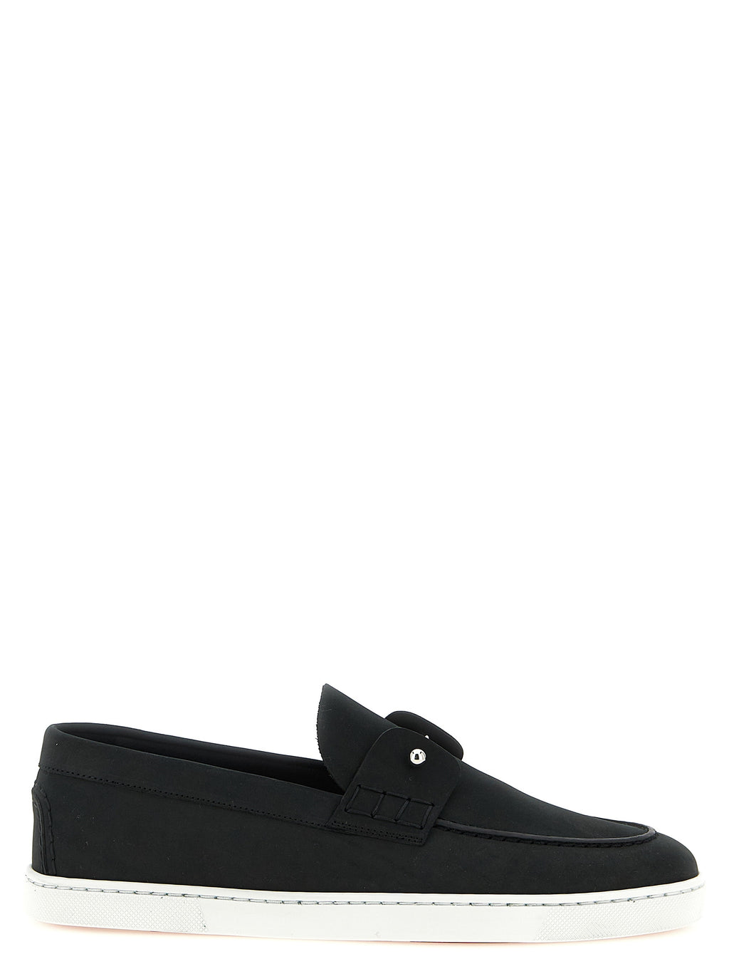 Christian Louboutin Black Calfskin Slip-On Loafers