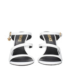 Versace White Leather Stiletto Heel Sandals