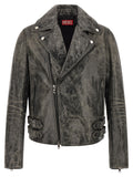 Diesel Gray Cowhide Leather Jacket