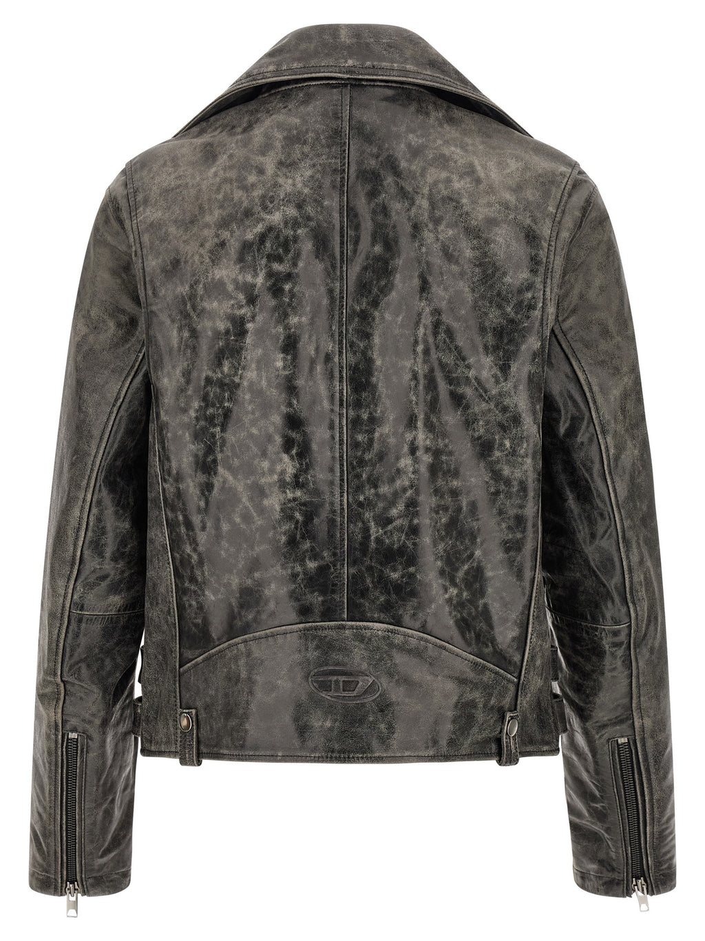 Diesel Gray Cowhide Leather Jacket