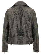 Diesel Gray Cowhide Leather Jacket