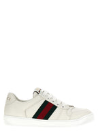 Gucci White Lamb Leather Low Top Sneakers