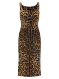 Dolce & Gabbana Brown Silk Midi Dress
