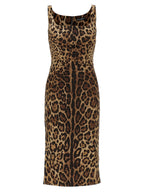Dolce & Gabbana Brown Silk Midi Dress