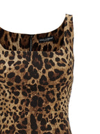 Dolce & Gabbana Brown Silk Midi Dress
