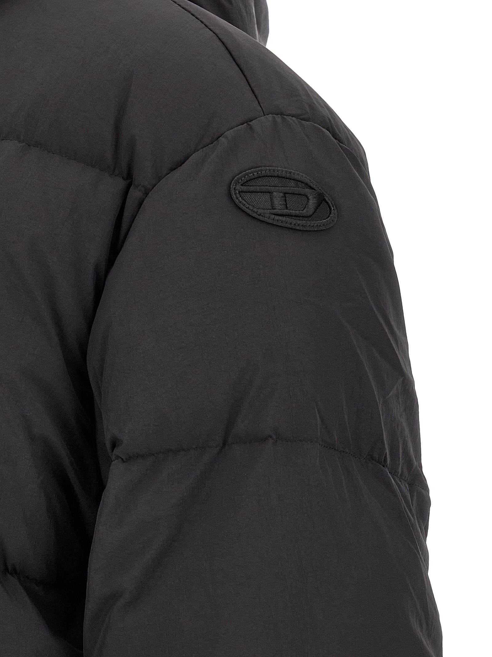 Diesel Black Polyamide Full-Length Jacket