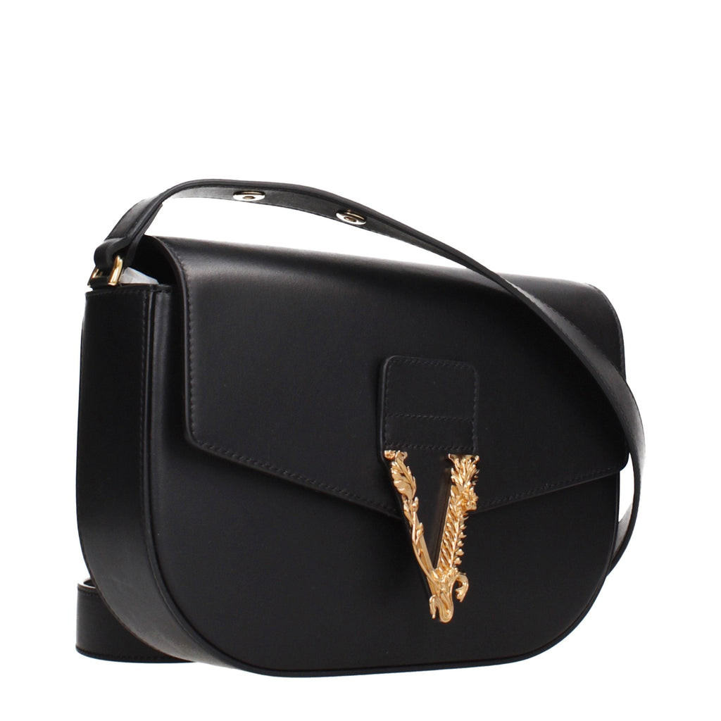 Versace Black Leather Crossbody Bag