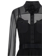 Dolce & Gabbana Black Silk Midi Dress