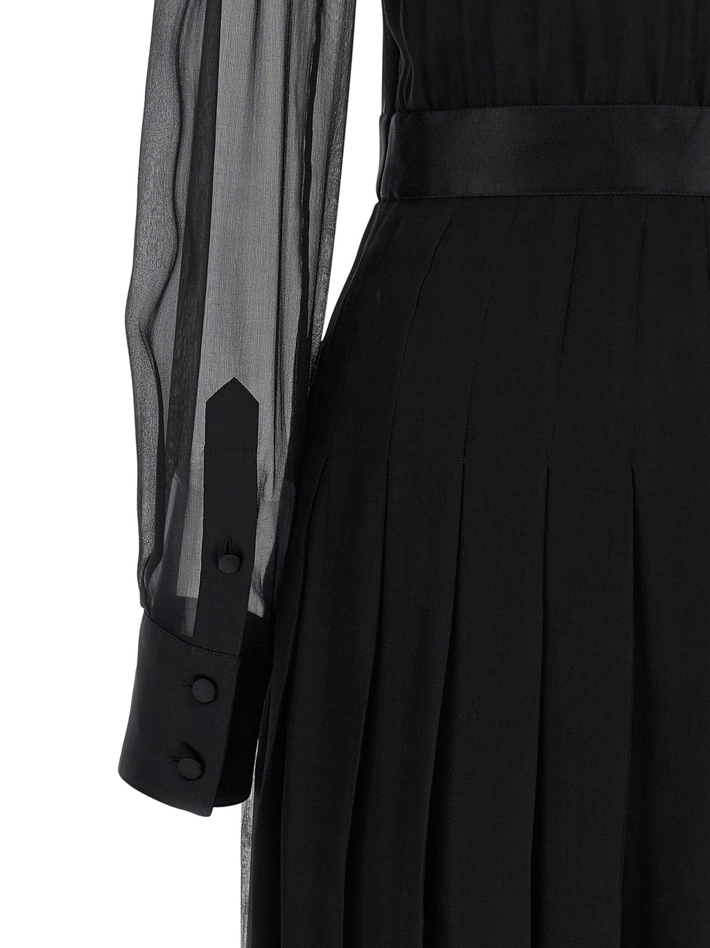 Dolce & Gabbana Black Silk Midi Dress