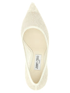 Jimmy Choo White Tencel High Heel Pumps