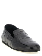 Giuseppe Zanotti Black Leather Slip-On Loafers