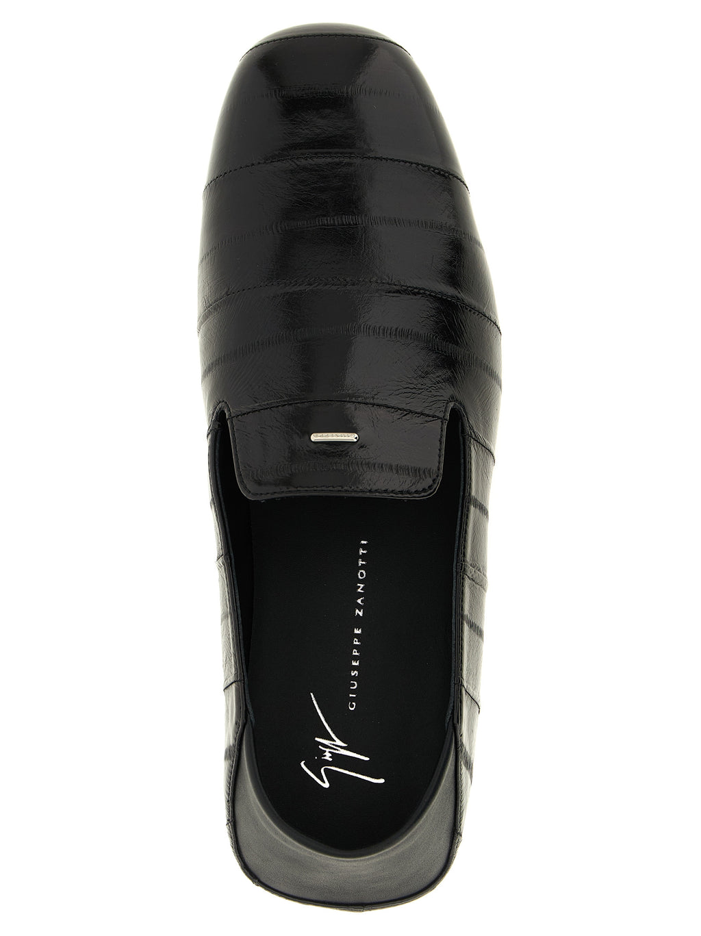 Giuseppe Zanotti Black Leather Slip-On Loafers