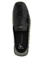 Giuseppe Zanotti Black Leather Slip-On Loafers