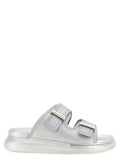 Alexander McQueen Silver Rubber Slides