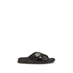 Dolce & Gabbana Black Calf Leather Bos Taurus Sandals