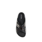 Dolce & Gabbana Black Calf Leather Bos Taurus Sandals