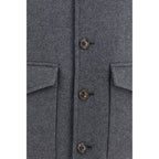 Valentino Garavani Gray Wool Oves Aries Full-Length Jacket