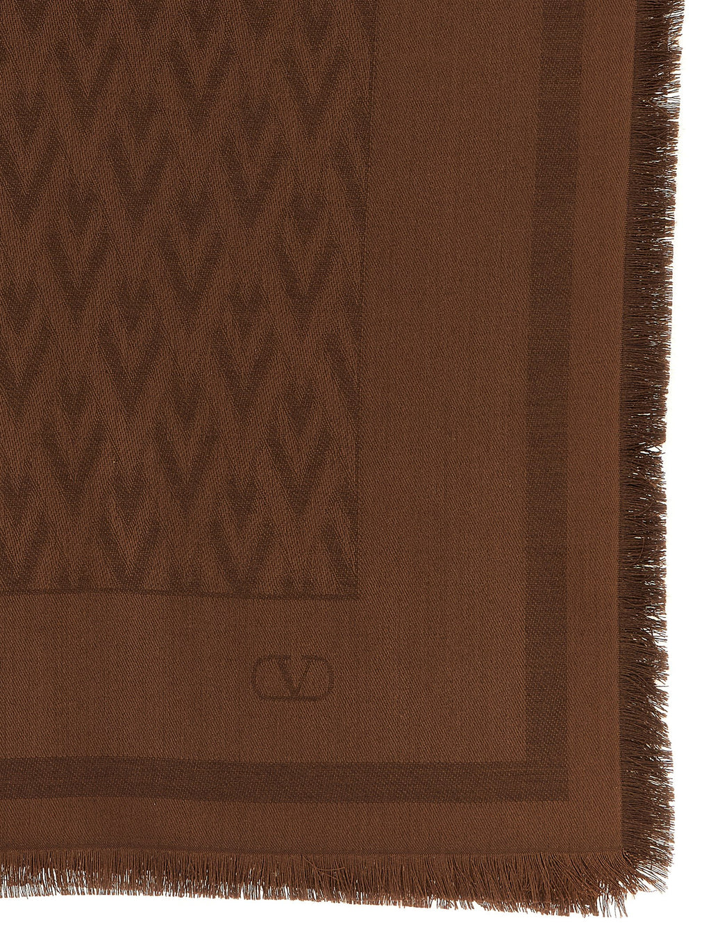 Valentino Garavani Brown Silk Scarf