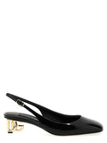 Dolce & Gabbana Black Calfskin Mid Heel Pumps