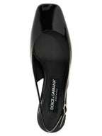 Dolce & Gabbana Black Calfskin Mid Heel Pumps