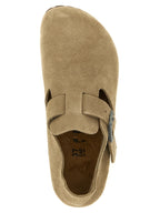 Birkenstock Beige Suede Leather Clogs