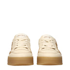 Jimmy Choo Beige Leather Low Top Sneakers