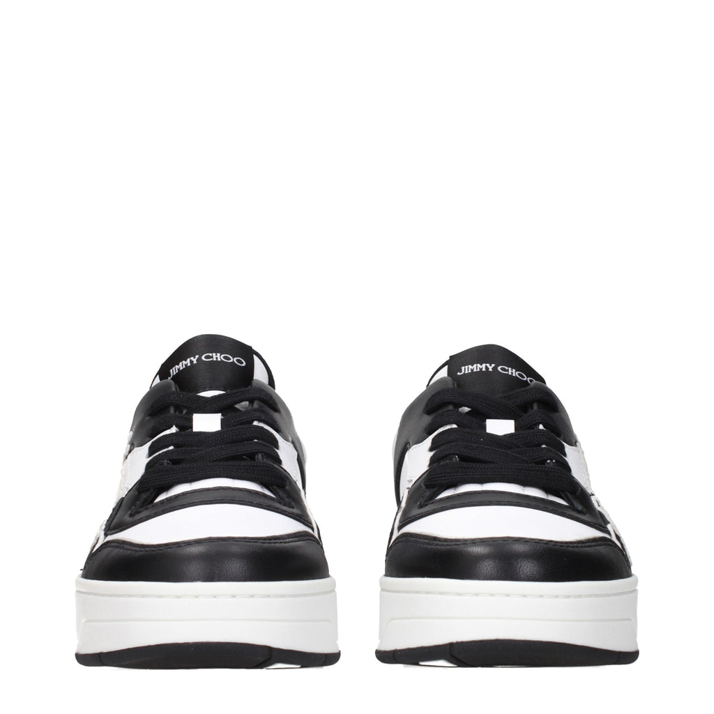 Jimmy Choo Black Leather Low Top Sneakers
