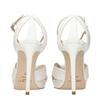 Jimmy Choo White Leather Platform Sandals