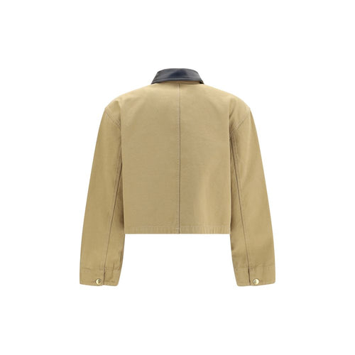 Beige Cotton Full-Length Jacket