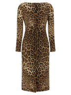 Dolce & Gabbana Brown Viscose Midi Dress
