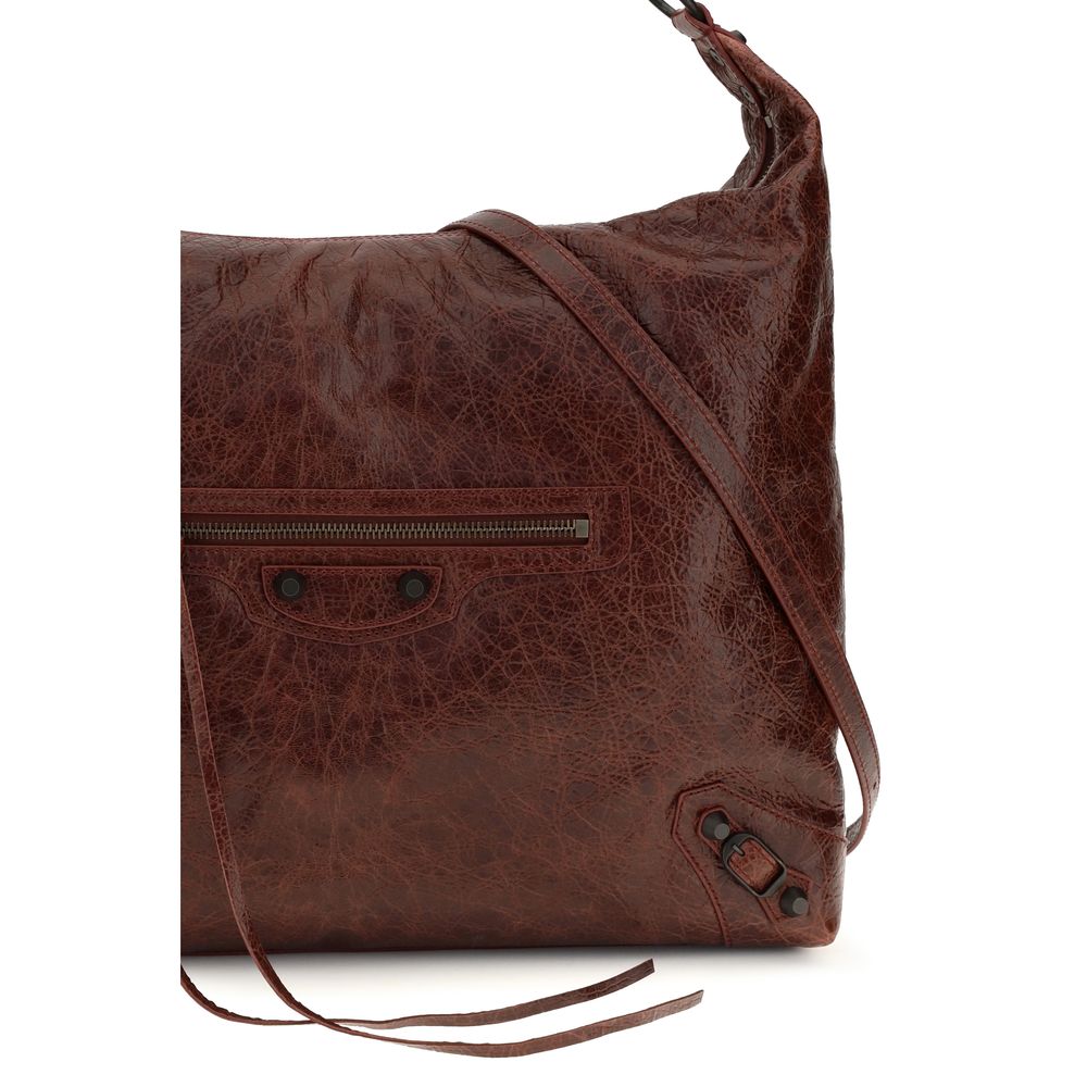 Balenciaga Bordeaux Lamb Ovis Aries Shoulder Bag