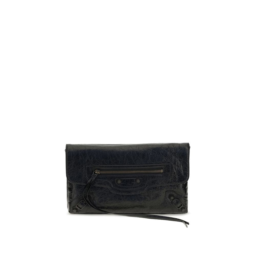 Balenciaga Black Lamb Ovis Aries Clutch Bag