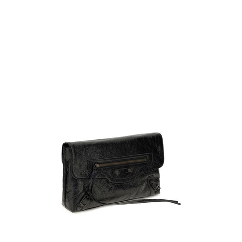 Balenciaga Black Lamb Ovis Aries Clutch Bag