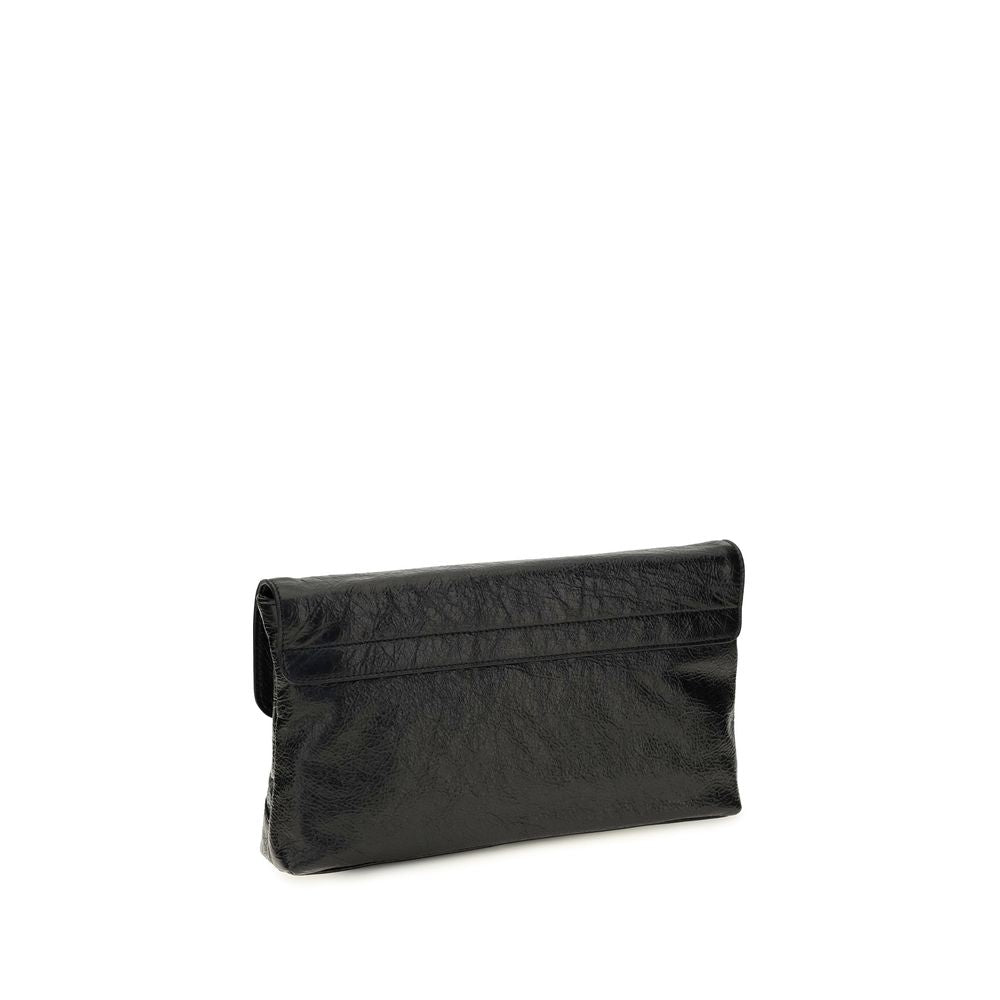 Balenciaga Black Lamb Ovis Aries Clutch Bag